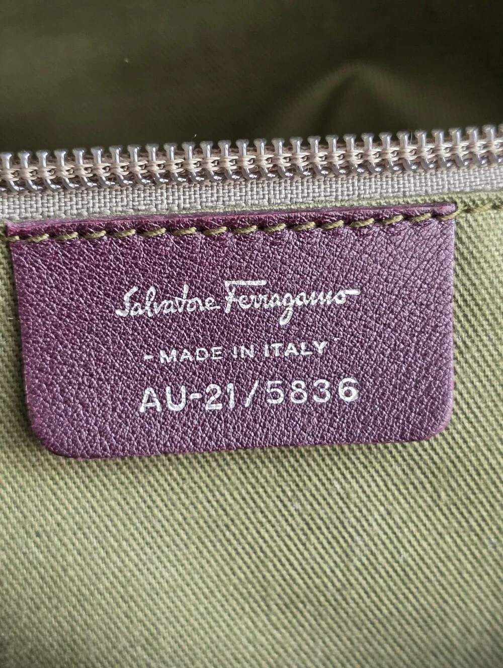 Salvatore Ferragamo Mirtillo Burgundy Suede Calfskin Leather Satchel Bag